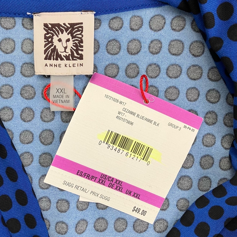 Anne Klein V-Neck Dot Shell - Picture 4 of 4
